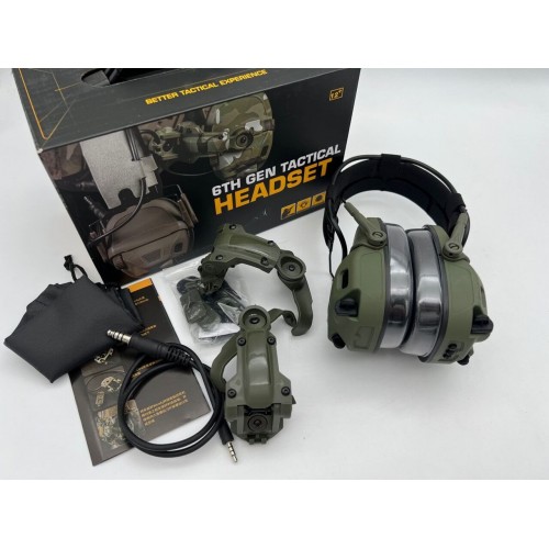 6TH GEN TACTICAL HEADSET тактическая гарнитура, звукосниматель и шумоподавление, активные в Туле