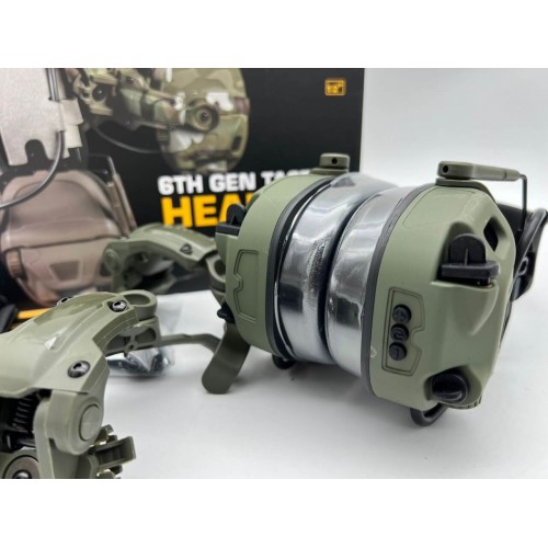 6TH GEN TACTICAL HEADSET тактическая гарнитура, звукосниматель и шумоподавление, активные в Туле