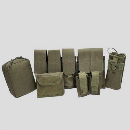 Тактический разгрузочный жилет «5 / пять карманов» с подсумками Tactical Molle Plate Carrier для съемных бронепластин в Туле